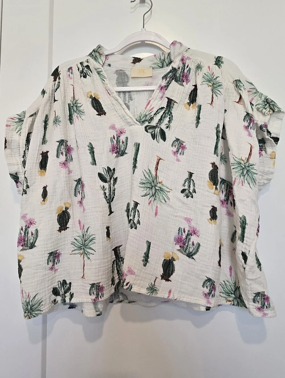 Boutique Cactus Print Set - Top & Shorts With Pockets